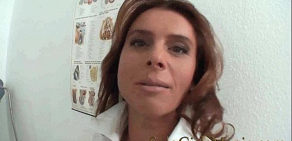  sexy brunette MOM visit German doctor